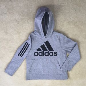 Youth adidas Light Gray Long Sleeve Sweatshirt Hoodie Size M 10 / 12
